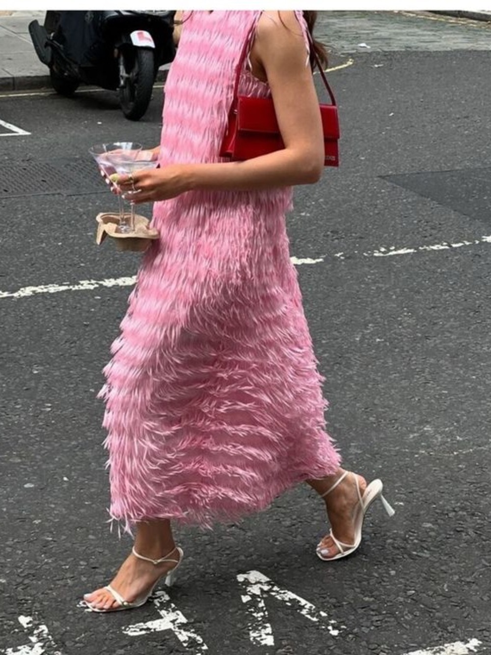 Zara Pink Fringe Midi Dress - Picture 3 of 3